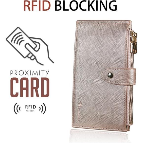 Womens Wallet RFID Blocking Bifold Multi Card Case Wallet with Zipper Pocket - Picture 6 of 6